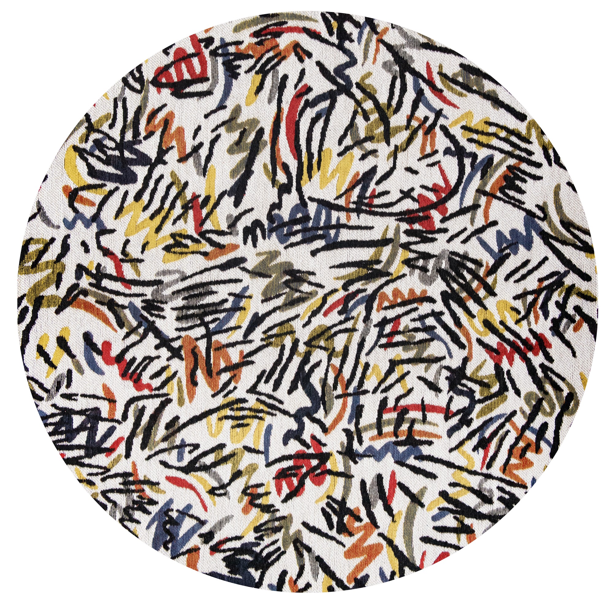 Louis De Poortere Designer Graffito Circle Rugs In 9144 Street Graph